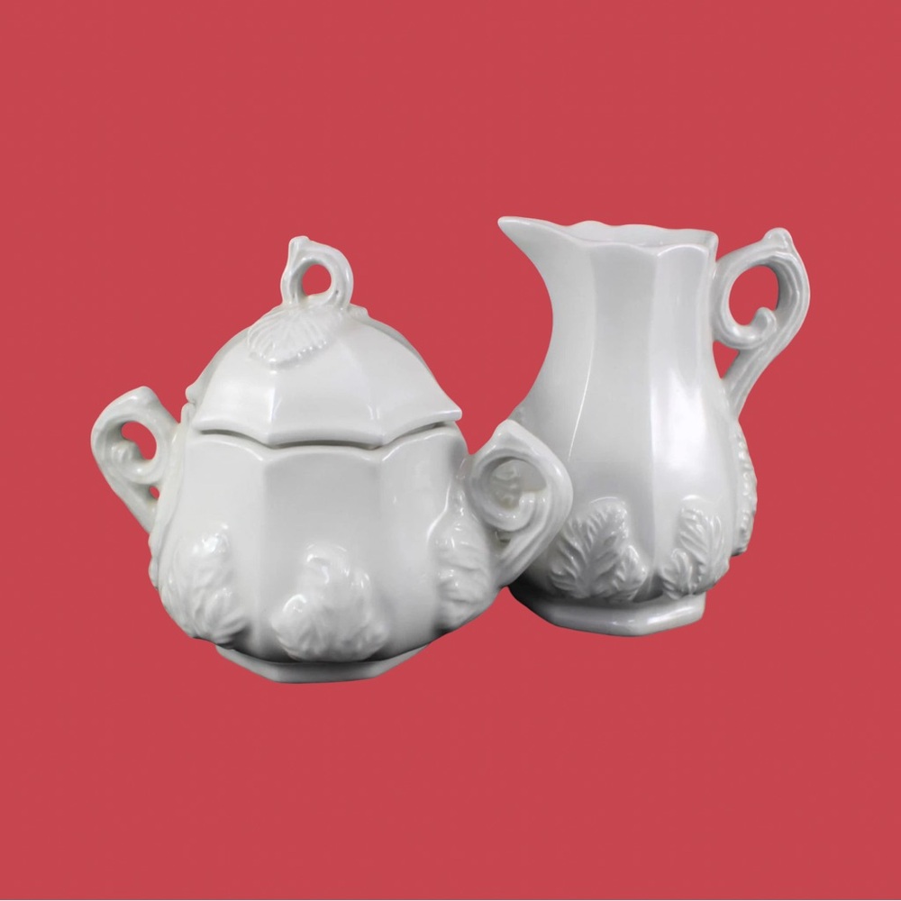 Vintage Red Cliff Ironstone Sugar and Creamer